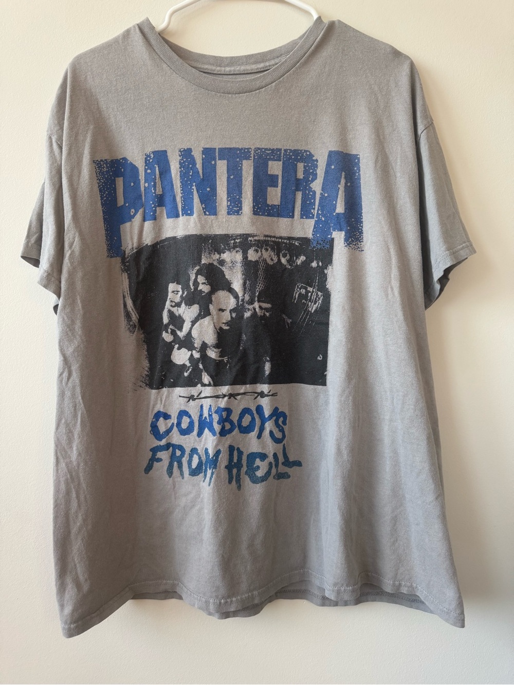 Pantera Cowboys From Hell Gray & Blue Graphic Tee Sz XL Metal Music
